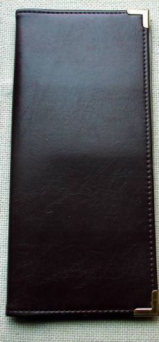CAMBRIDGE-MEAD Faux Leather BUSINESS CARD ORGANIZER w/Plastic Inserts Holds 44