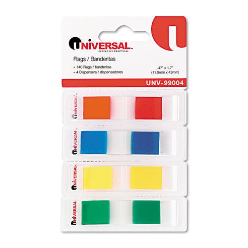 Page flags, assorted colors, 35 flags/dispenser, 4 dispensers/pack for sale