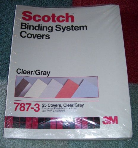 NEW 3M Scotch Binding System Covers 787-3 25 count Clear Gray