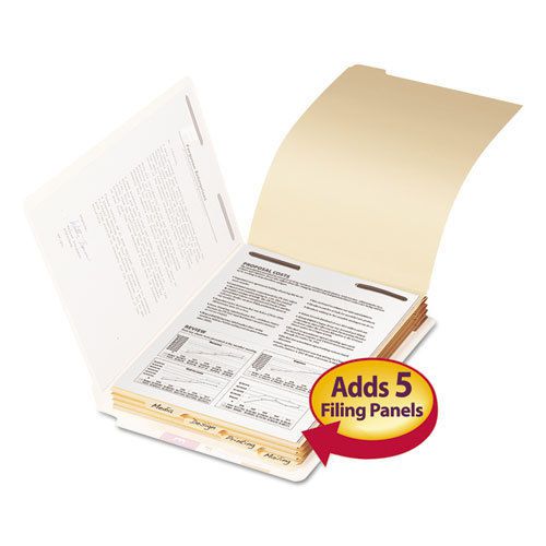 Stackable end tab folder dividers with fastener, letter, 1/2&#034; cap, 10 sets/pack for sale