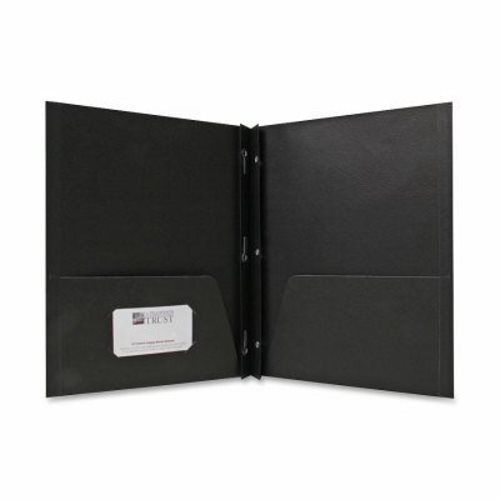 Sparco 2-Pocket Folders,w/Fasteners,1/2&#034; Cap,Letter,25BX,Black (SPR71441)
