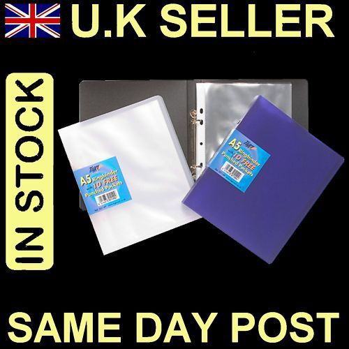 12 X A5 RINGBINDER FILE WITH 10 FREE CLEAR POLY POCKETS