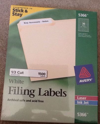 Avery White Filing Labels Laser/inkjet 5366 1500