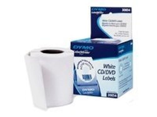 DYMO - CD/DVD labels - black on white - 2.25 in round 160 label(s) ( 1 rol 30854