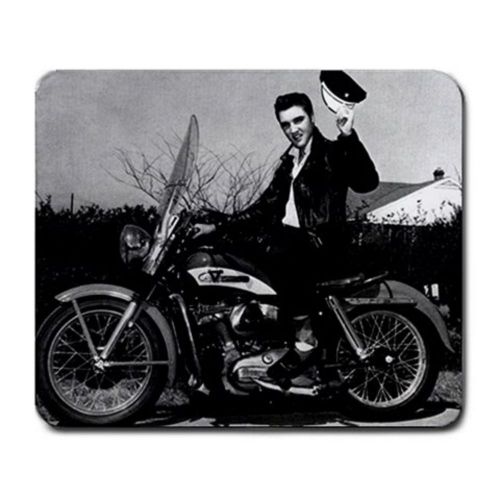 1956 Elvis Presley Harley Davidson Enthusiast Magazine Cover Large Mousepad