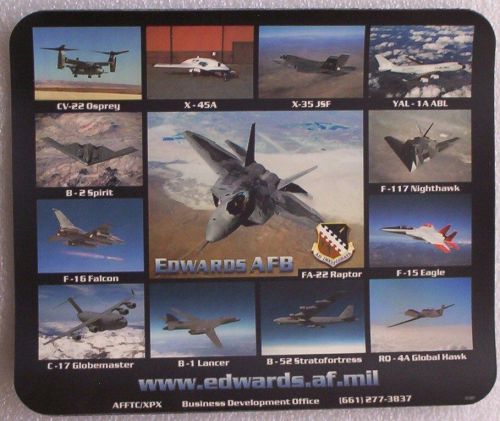 Edwards Air Force Base Mousepad FA-22 Raptor B-2 F-16 F-117 Nighthawk F-15 Eagle
