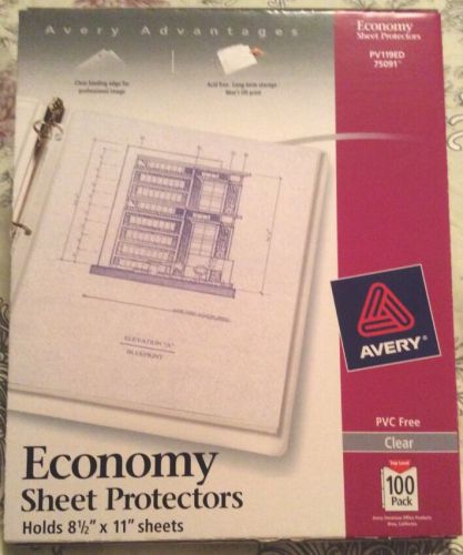 Avery Dennison Economy Sheet Protectors, PVC &amp; Acid Free, 100 Pack, 75091
