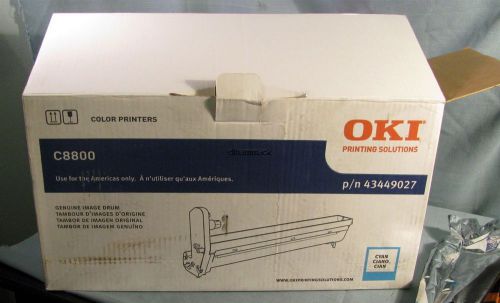 GENUINE OKI CYAN IMAGE DRUM P/N 43449027 C8800 SERIES NEW FREE SHIPPING OPEN BOX