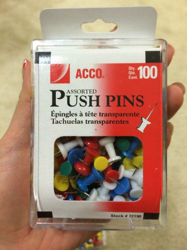 SET LOT 20 boxes Acco Assorted Multi Color Push Pins 100 Boards USA Fast Ship