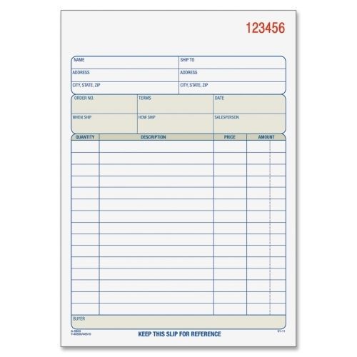 Adams sales order book - 3 part - carbonless - 8.40&#034; x 5.60&#034; - 1each for sale