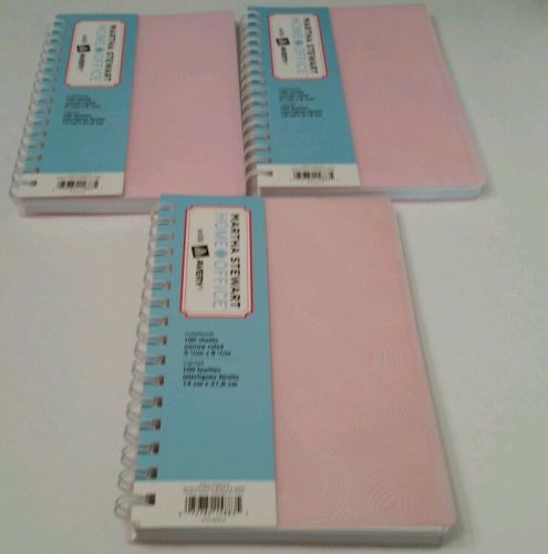 NEW Lot of 3 Martha Stewart Avery Pink Wave Spiral Notebook 5.5&#034; x 8.5&#034;