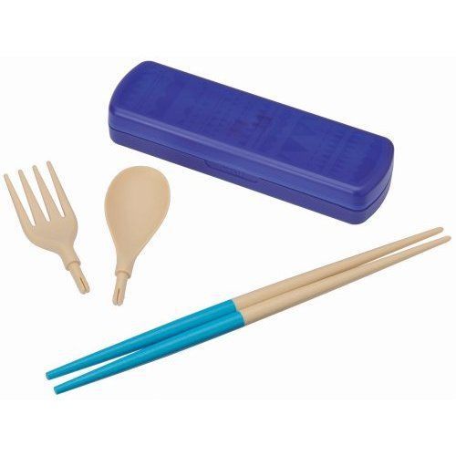 reina MY CUTLERY MOSAIC Portable Cutlery Chopsticks Set NATIVE BLUE Japan NEW