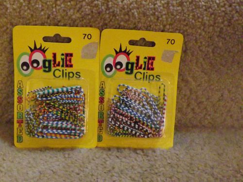 New nos 2 ooglie vinyl coated paper clips 70 assortd (50 standard, 20 giant size for sale