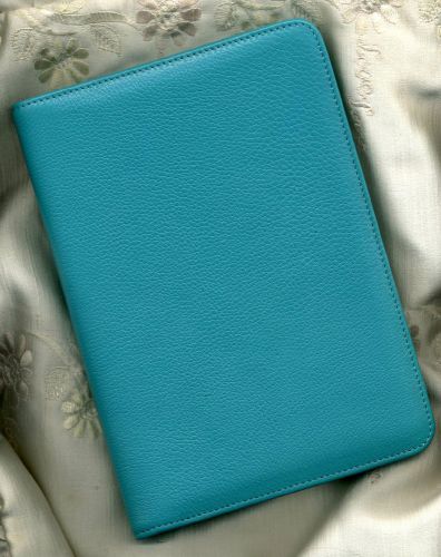Leatherology-padfolio junior-teal-new with gift box and levenger note pads for sale