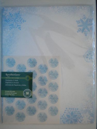 *NEW* ~ 50 Luxury Christmas &#034;SNOWFLAKES&#034; Computer Stationery Sheets &amp; Seals