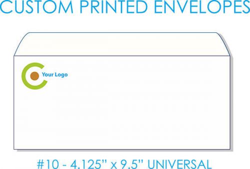 10000 custom printed #10 universal envelopes 4.125&#034; x 9.5&#034; full color 2 sides for sale