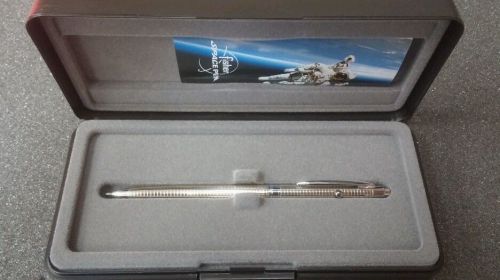 FISHER SPACE PENS &#034;B4 SHUTTLE SERIES&#034; CHROME &amp; BLACK GRID PEN WITH GIFT BOX