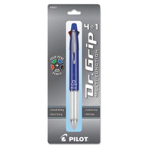 Pilot 36221 Dr. Grip 4 + 1 Multi-function Pen/pencil, 4 Assorted Inks, Blue