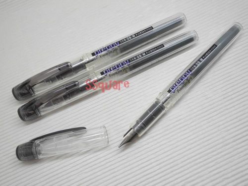 3 x Platinum PPQ-200 Preppy 0.5mm Medium Nib Refillable Fountain Pen, Black
