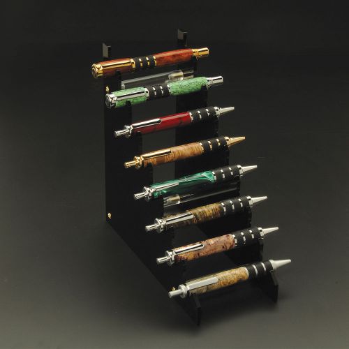 8 Pen Horizontal Black Acrylic Pen Display Stand