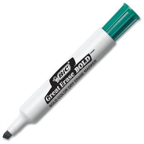 Bic great erase dry erase marker - bold marker point type - chisel (dec11gn) for sale