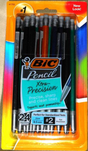 BIC® 0.5mm Mechanical Pencils Pack of 24 Colored Barrels New Free Shipping
