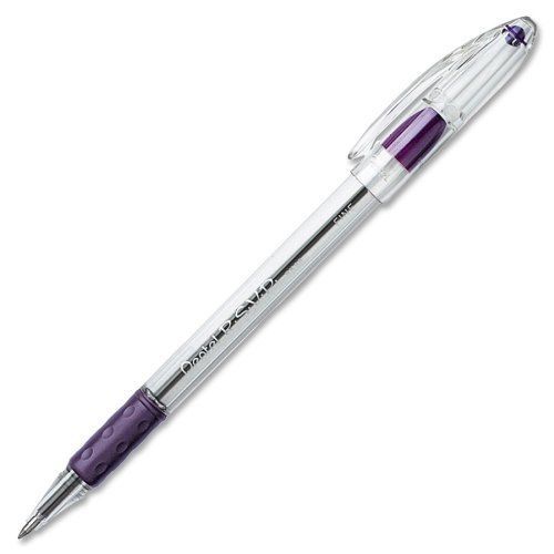 Pentel Rsvp Stick Pen - Fine Pen Point Type - Violet Ink - Clear Barrel (bk90v)