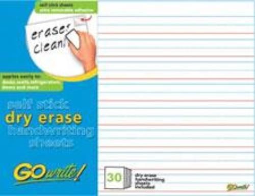 Pacon GoWrite! Dry Erase Sheets Adhesive 8-1/2&#039;&#039; x 11&#039;&#039; 30 Sheets