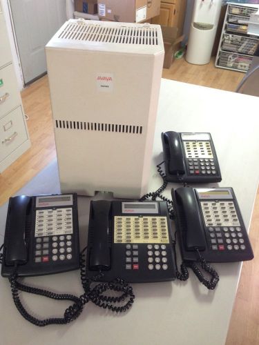 Avaya partner acs business office phone system with 4 partner phones, voicemail for sale