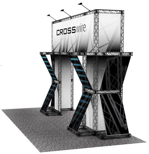 Portable trade show truss display 10&#039; x 20&#039; exhibit booth - crosswire exhibits for sale