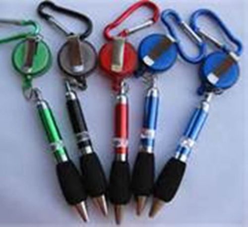 $ Wholesale 12 pc Retractable Pen Belt Clip Key Chain $