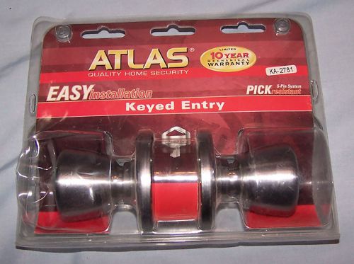 Atlas Door Knob Keyed Entry KA-2781 5 Pin System Pick resistant