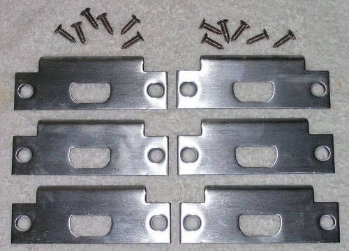 6 heavy duty ansi strike plates 4 7/8&#034; satin chrome finish 626 us26d with screws for sale