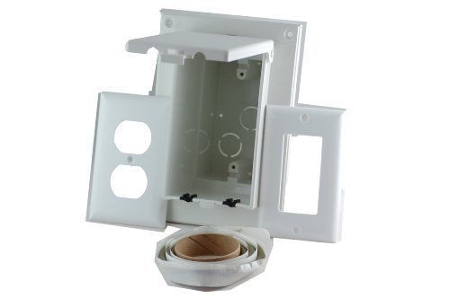 Arlington dbvr1w-1 recessed outlet box wall plate kit for flat surface retrofit for sale