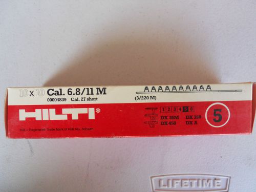 Hilti Cartridge 6.8/11 M .27 cal  Use with DX 350, DX 36m, DX 450 (100 count)