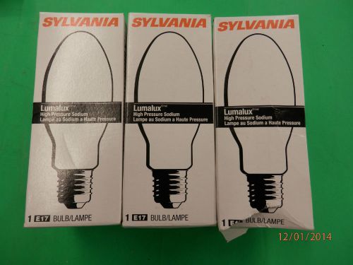 Lot of 3 sylvania high pressure sodium 70 watt bulbs lu70/med for sale