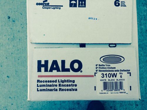 COOPER Lighting Halo 6&#034; White Baffle Recessed Lighting Trim 310W 6 pack NEW