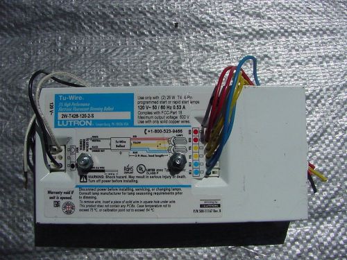 Lutron tu-wire dimming florescent ballast 2 lamps 26w t4 cfl 120v 2w-t426-120-1 for sale