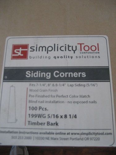 1 Box (100) Simplicity Tool Siding Corners -Timber Bark (we used with Hardie)