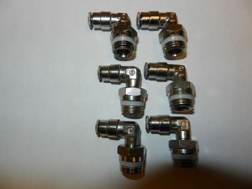 New camozzi, male swivel elbow, 1/8&#034;tubing, 1/4 nptf, lot of 6 for sale