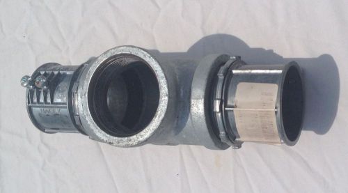 STEEL THREADED PIPE T-JOINT FITTING with HALEX 2.25&#034; CONVERTER SLEEVES