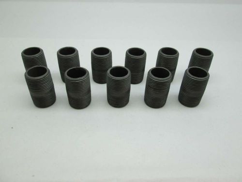 Lot 11 new steel pipe nipple fitting 1in npt 2in long d391893 for sale