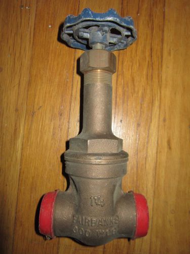Fairbanks  1-1/4&#034;  sweat gate valve rising stem  300 psi water, oil, gas   new for sale