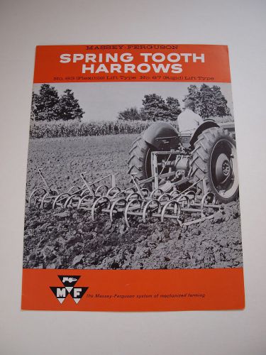 Massey-Harris-Ferguson 63 &amp; 67 Spring Tooth Harrow Vintage Brochure Org MINT &#039;58
