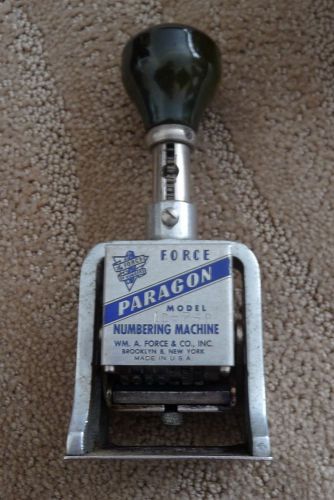 Vintage Force Paragon Numbering Machine  Brooklyn NY