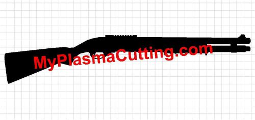 Shotgun CNC cutting file .dxf format  clip art