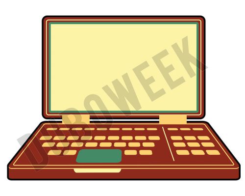 VINTAGE HIPSTER LAPTOP NOTEBOOK VECTOR ART EPS