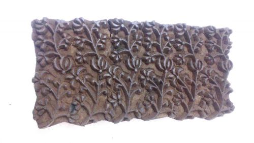 Vintage bigsize carved beautiful small plant pattern wooden printing block/stamp