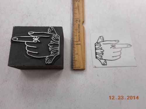 Letterpress Printing Printers Block, Feminine Printer&#039;s Fist w String on Finger
