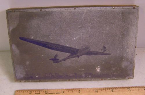 Vintage Glider Airplane Wood Print Block
